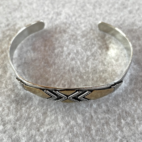 Sterling & Gold Cuff Bracelet - Picture 3 of 4